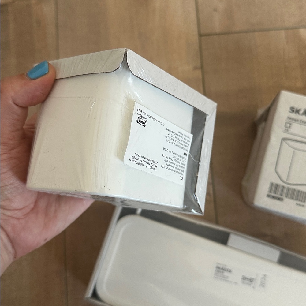 NEW IKEA Skadis White Containers (3) 203.207.98 & White Tray 003.207.99 Pegboard - Picture 4 of 9